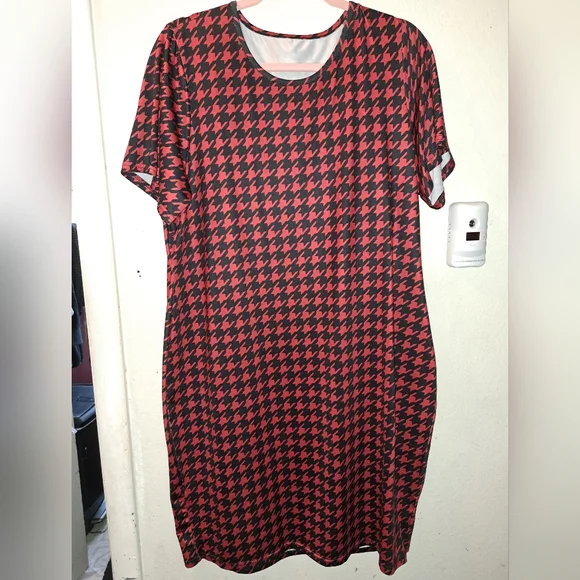Amazon | Dresses | Size 416 Red Houndstooth Dress | Poshmark Amazon | Dresses | Size 416 Red Houndstooth Dress | Poshmark